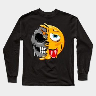 Tongue Zombie Emoji Long Sleeve T-Shirt